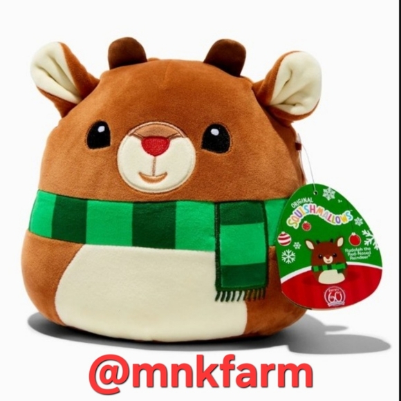 Squishmallow 8 in Pair Clarice and Rudolph the Red-Nosed Reindeer - Picture 3 of 8